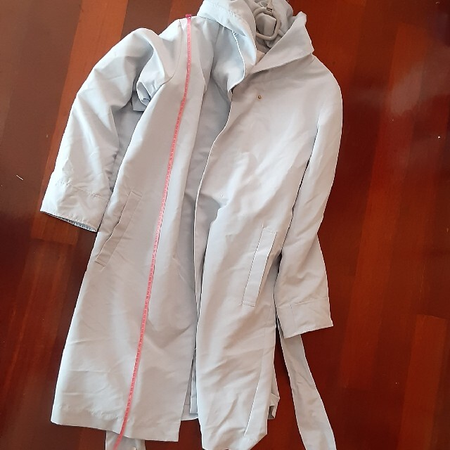 grove(グローブ)のブルーグレーのフードコート レディースのジャケット/アウター(ロングコート)の商品写真