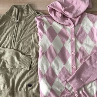 バーバリー(BURBERRY)のバーバリー　ゴルフ　ピンクのカーディガン　LからLL おまけセーター　(カーディガン)