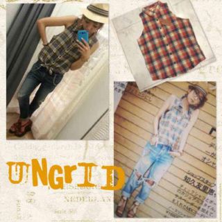 アングリッド(Ungrid)の新品♡ungridチェックノースリシャツ(シャツ/ブラウス(半袖/袖なし))