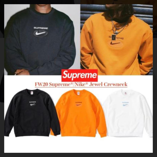 Mサイズ Supreme Nike Jewel Crewneck Orange