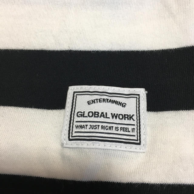 GLOBAL WORK(グローバルワーク)の未使用　七分丈ボーダーカットソー　130 キッズ/ベビー/マタニティのキッズ服男の子用(90cm~)(Tシャツ/カットソー)の商品写真