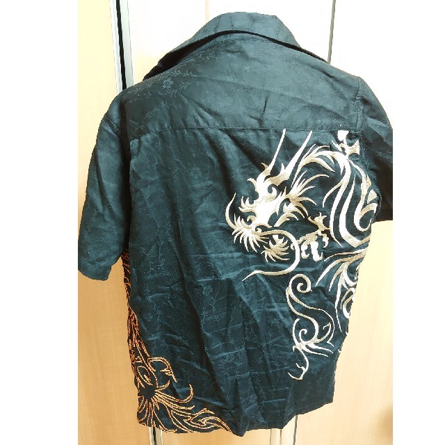 限定送料込◆錦の半袖 トライバル龍 刺繍シャツ メンズのトップス(シャツ)の商品写真