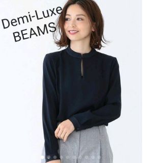 デミルクスビームス(Demi-Luxe BEAMS)のDemi-Luxe BEAMSデミルクスビームス★サテンステッチスキッパーシャツ(シャツ/ブラウス(長袖/七分))