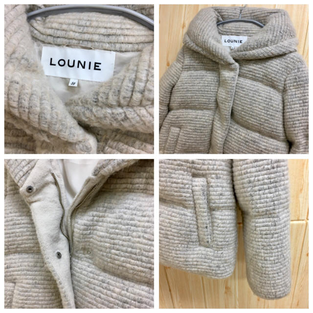 LOUNIE(ルーニィ)の【LOUNIE】ダウンジャケット(38) コート　モヘア　フェザー　イタリア生地 レディースのジャケット/アウター(ダウンジャケット)の商品写真