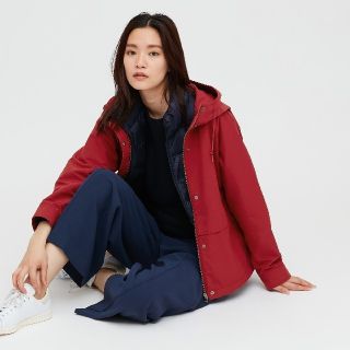 ユニクロ(UNIQLO)の新品タグ付き ユニクロ オーバーサイズパーカ レッド Mサイズ 2020年購入(その他)