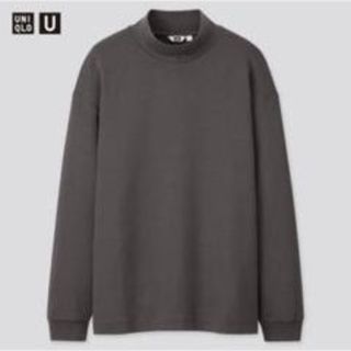 ユニクロ(UNIQLO)のUNIQLO U モックネックプルオーバー ダークグレー XLサイズ(Tシャツ/カットソー(七分/長袖))