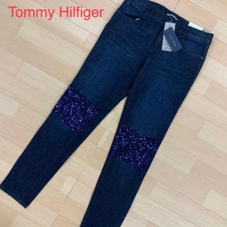 トミーヒルフィガー(TOMMY HILFIGER)の★Tommy Hilfiger US限定スパンコール刺繍デニムSKINNYパンツ(デニム/ジーンズ)