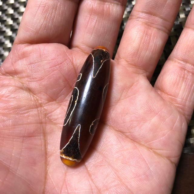 天珠(秘蔵西蔵老礦紅玉髄手工虎牙蓮華宝瓶天珠) ghsartex.com.br