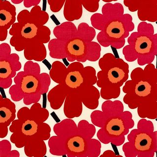 マリメッコ(marimekko)のmarimekko マリメッコ mini UNIKKO カットクロス　レッド(生地/糸)