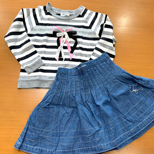 pom ponette(ポンポネット)の[超美品] ポンポネット トップス&スカート 110 キッズ/ベビー/マタニティのキッズ服女の子用(90cm~)(スカート)の商品写真