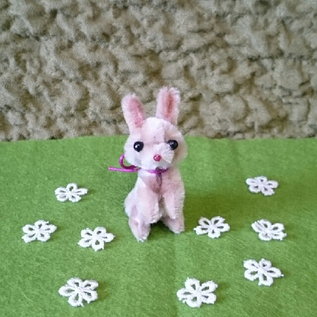 ミニチュア うさぎ ライトブラウン マスコット モールアート ...