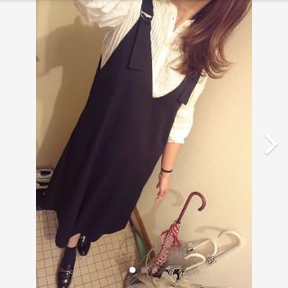 ザラ(ZARA)のミモレ丈 ワンピース ジャンパースカート(ロングワンピース/マキシワンピース)