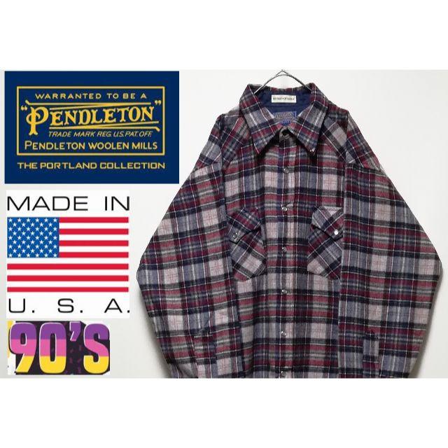 PENDLETON(ペンドルトン)の253 90年代 PENDLETON ウールシャツ L USA メンズのトップス(シャツ)の商品写真