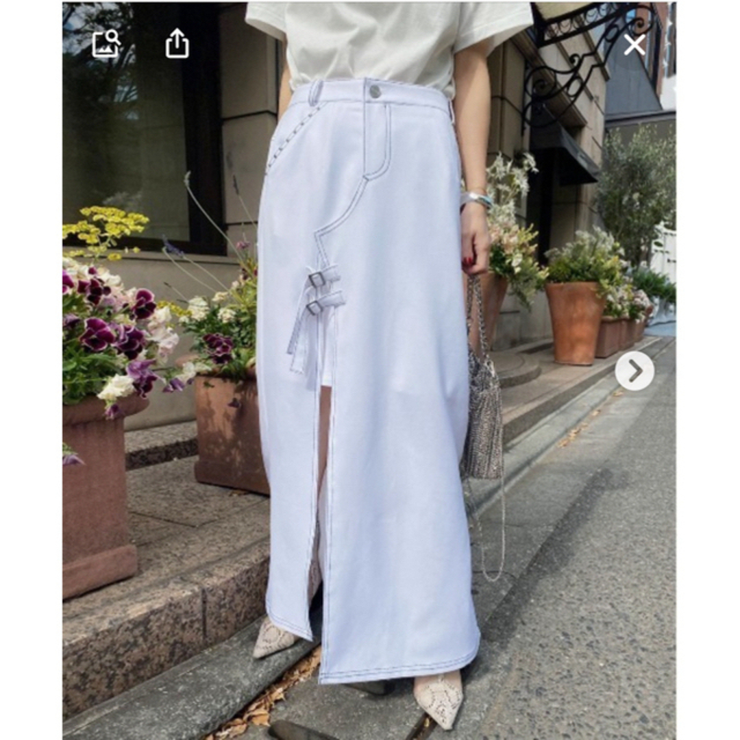 SLIT SKIRT LAYERED PANTS スカート　ホワイト　S