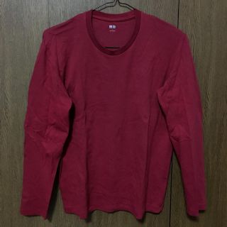 ユニクロ(UNIQLO)のユニクロ 長袖 Tシャツ メンズ 赤(Tシャツ/カットソー(七分/長袖))