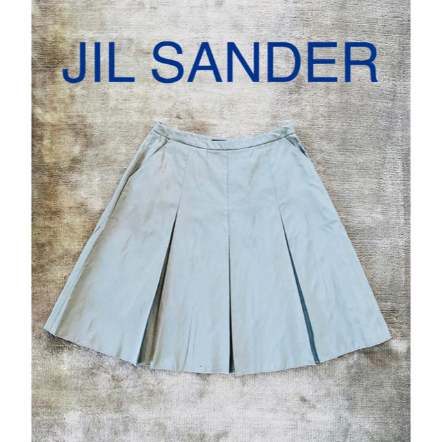 Jil Sander(ジルサンダー)のJIL SANDER NAVY グレー　シルクスカート レディースのスカート(ひざ丈スカート)の商品写真