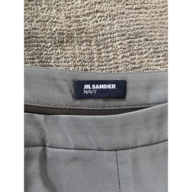 Jil Sander(ジルサンダー)のJIL SANDER NAVY グレー　シルクスカート レディースのスカート(ひざ丈スカート)の商品写真