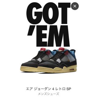 ナイキ(NIKE)の【新品】NIKE  UNION  AIR JORDAN4 RETRO  SP(スニーカー)