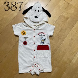 スヌーピー(SNOOPY)のスヌーピー ロンパース  半袖 70cm (ロンパース)