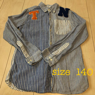 デニムダンガリー(DENIM DUNGAREE)の8028★denim dungaree Stripe shirt  140(ブラウス)