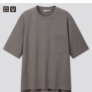 ユニクロ(UNIQLO)のUNIQLOU(ユニクロユー)オーバーサイズクルーネックT（半袖） Ｌ　グレー(Tシャツ/カットソー(半袖/袖なし))