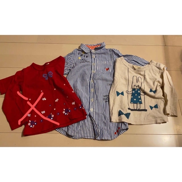 JUNK STORE(ジャンクストアー)のストライプシャツ&長Tシャツセット キッズ/ベビー/マタニティのキッズ/ベビー/マタニティ その他(その他)の商品写真