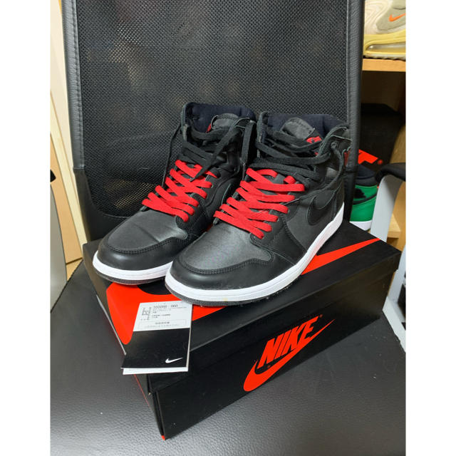 エアジョーダン1 RetroHigh Black Gym Red Satin スニーカー Nike Air Jordan RetroHigh ジョーダン1 24cm
