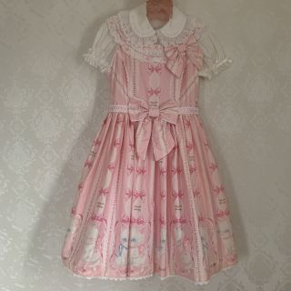 アンジェリックプリティー(Angelic Pretty)のジャンパースカート　アンジェリックプリティ　ねこ　バニラ(ひざ丈ワンピース)