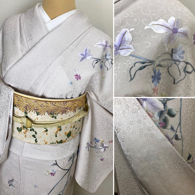 新品 お仕立て上がり【山口美術織物】総刺繍訪問着 正絹 しつけ付袷q619