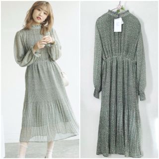 オリーブデオリーブ(OLIVEdesOLIVE)のOLIVEdesOLIVE【今季新品】プリーツプリーツプチハイワンピース(ロングワンピース/マキシワンピース)