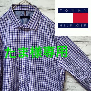 トミーヒルフィガー(TOMMY HILFIGER)のTOMMY HILFIGER メンズ　シャツ　チェック柄　パープル(シャツ)