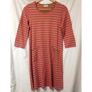 マリメッコ(marimekko)の美品◆マリメッコ ボーダーワンピース(ひざ丈ワンピース)