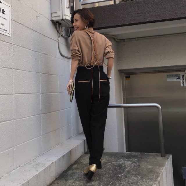 Ameri 【タグ付新品】レザー サスペンダー パンツ