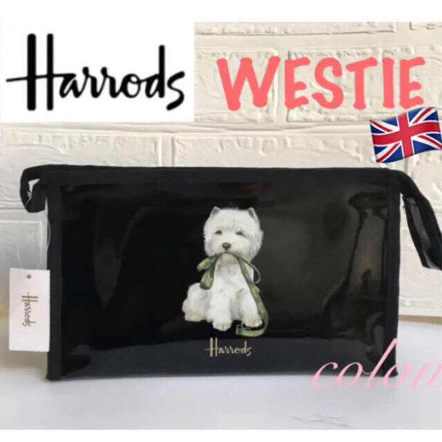 Harrods(ハロッズ)のHarrods ウェスティ★ポーチ/コスメポーチ 希少 《新品タグ付》送料無料 レディースのファッション小物(ポーチ)の商品写真