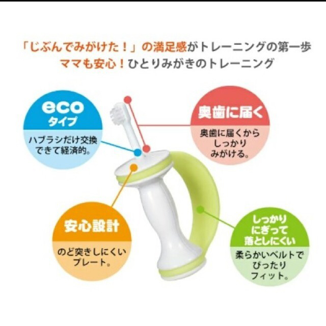 combi(コンビ)の歯ブラシ　じぶんでみがけた　乳児ブラシ　専用カバー　付け替え　歯科専売 キッズ/ベビー/マタニティの洗浄/衛生用品(歯ブラシ/歯みがき用品)の商品写真