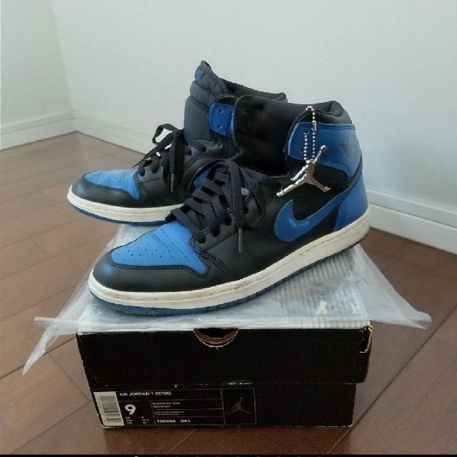 グリーン・ホワイト系 完成品♪ AIRJORDAN1(黒×青)2001年復刻