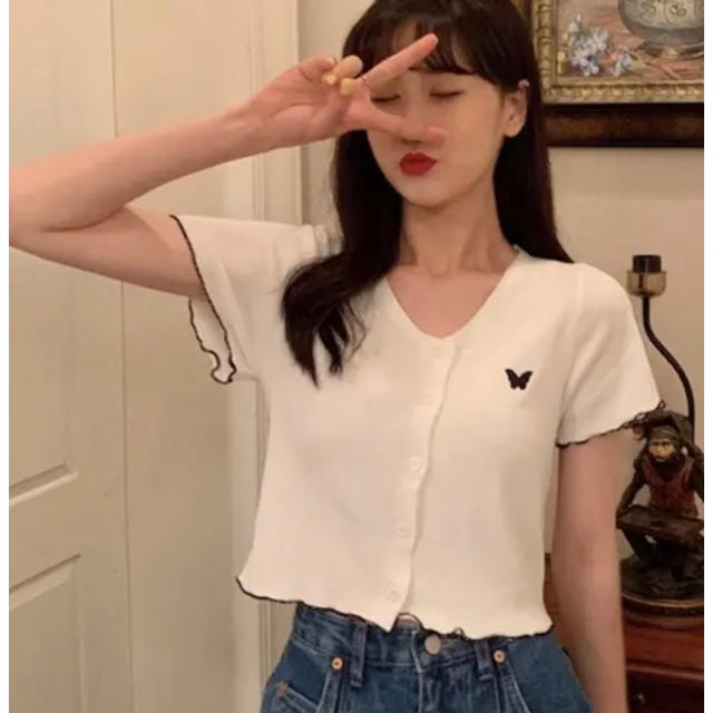 夏服 秋服 レディース ホワイト(白)シャツ 韓国 ファッションの通販