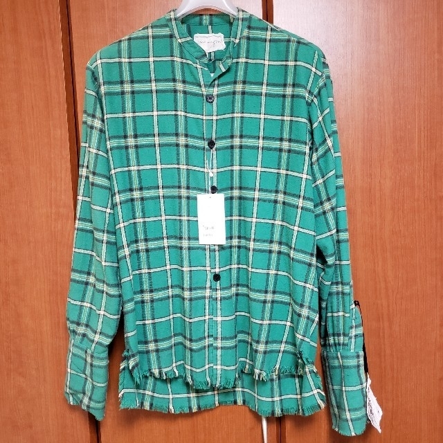 メンズ【新品】Greg Lauren Green Plaid Studio Shirt