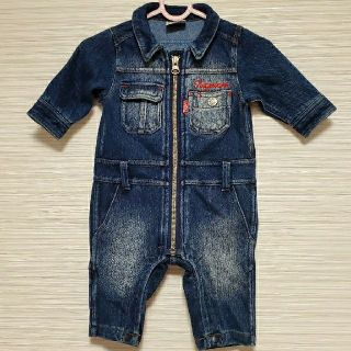 エフオーキッズ(F.O.KIDS)の美品  F.O KIDS デニム ロンパース 60(ロンパース)