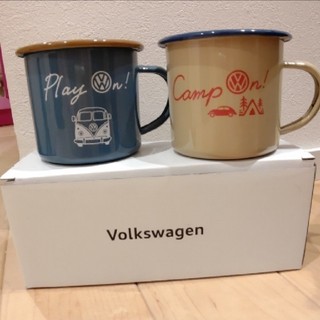 フォルクスワーゲン(Volkswagen)の新品✨ＶＷホーロー製　ペアマグカップ(グラス/カップ)