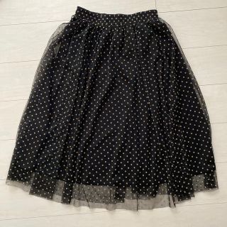 エイチアンドエム(H&M)のH&M ドットチュールスカート(ひざ丈スカート)