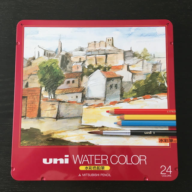 三菱鉛筆(ミツビシエンピツ)の水彩色鉛筆　24本入 uni water color  エンタメ/ホビーのアート用品(色鉛筆)の商品写真