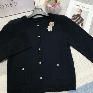 フォクシー(FOXEY)の✨FOXEY 極美品✨Horizontal  knit jaket(タグ付き)(カーディガン)