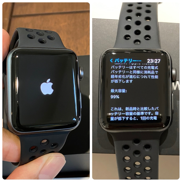 Apple Watch(アップルウォッチ)の【最終値下】AppleWatch NIKE Series3 42mm  セルラー メンズの時計(腕時計(デジタル))の商品写真