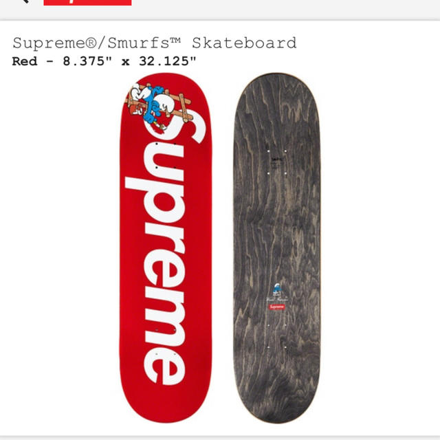 Supreme Smarf Skateboard 赤