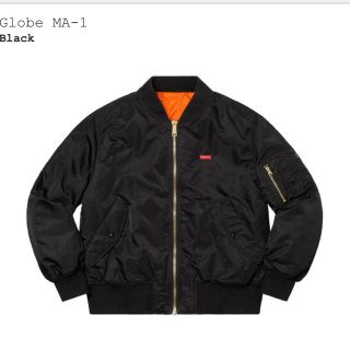 シュプリーム(Supreme)のSupreme Globe MA-1 black シュプリーム ブラック(ミリタリージャケット)