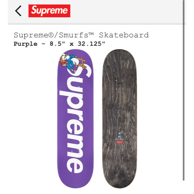 Supreme smurfs skateboard deck  スマーフ 赤