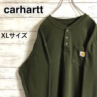 カーハート(carhartt)の【超人気】カーハート☆ロゴタグ　カーキ　ヘンリーネック　ポケット　ロンT(Tシャツ/カットソー(七分/長袖))