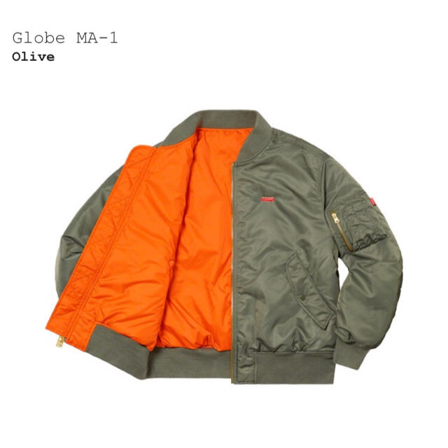 Supreme(シュプリーム)のsupreme  Globe MA-1 Olive L ma1 ジャケット メンズのジャケット/アウター(フライトジャケット)の商品写真