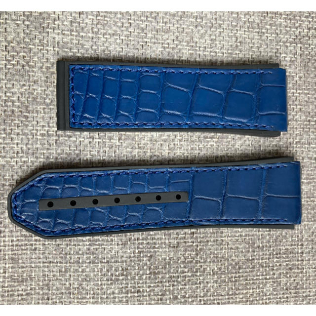 デファイエルプリメロ21専用 クロコラバーベルト(ネイビー) 本物の